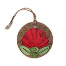 Hand Painted Gift Tag Pohutukawa Gold