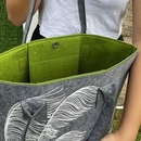 Toetoe Grey & Green Shoulder Tote