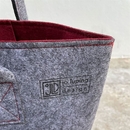 Rewarewa Grey & Burgandy Shoulder Tote