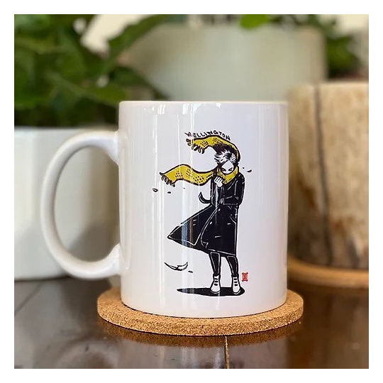 Windy Welly Girl Yellow Scarf Mug