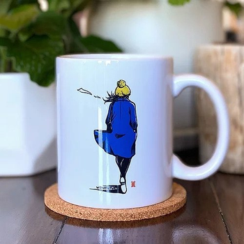 Windy Welly Girl Blue Coat Mug