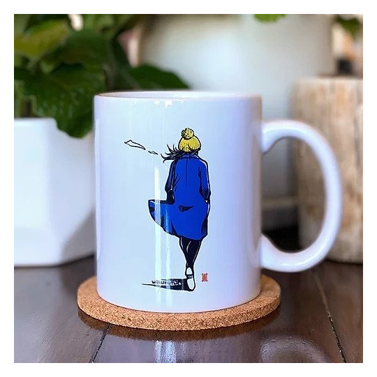 Windy Welly Girl Blue Coat Mug