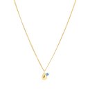 Duette Blue Topaz Pendant 14ctGoldPlate