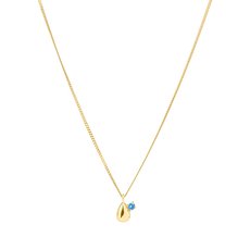 Duette Blue Topaz Pendant 14ctGoldPlate-jewellery-The Vault