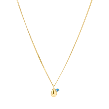 Duette Blue Topaz Pendant 14ctGoldPlate