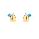 Duette Blue Topaz Studs 14ctGoldPlate