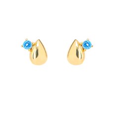 Duette Blue Topaz Studs 14ctGoldPlate-jewellery-The Vault