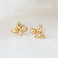 Grounded Studs Gold Plate-jewellery-The Vault
