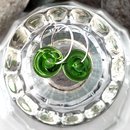 Glass Spiral Hoop Earrings Clear Sea Green