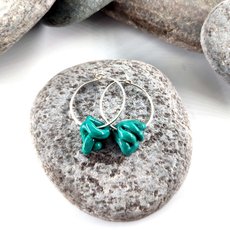 Knot Hoop Earrings Green-jewellery-The Vault
