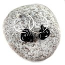 Knot Hoop Earrings Black