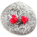 Knot Hoop Earrings Red