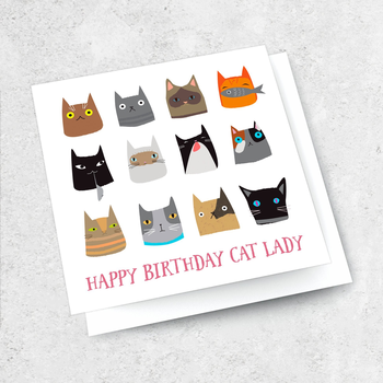 Happy Birthday Cat Lady Card