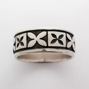 Double Tapa Flower Band Silver