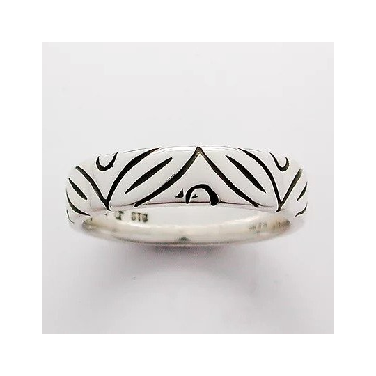 Seed and Leaves Band Silver