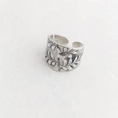 Fern Cuff Ring Silver-jewellery-The Vault
