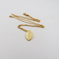 Leaf Charm Necklace Gold Plate-jewellery-The Vault