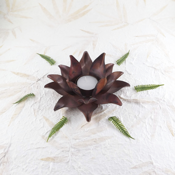 Flower Candle Holder Lrg Natural