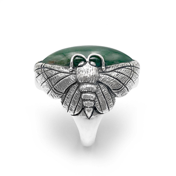 Pounamu Puriri Moth Ring