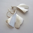 Silver Ginkgo Drop Earrings