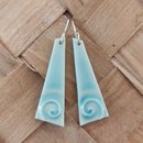 Porcelain Earrings Long Koru Green