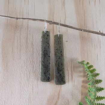 Pounamu Earrings Silver Hooks 