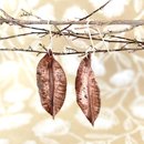 Largel Autumn Leaf Earrings Copper