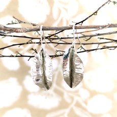 Small Autumn Leaf Earrings Silver-jewellery-The Vault