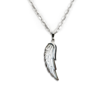 Angel Wing MOP Charm Necklace