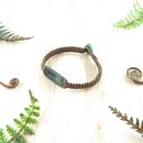 Small Pounamu Bracelet Light Brown Cord