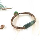 Small Pounamu Bracelet Light Brown Cord