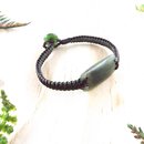 Pounamu Bracelet Multi Colour Brown Cord