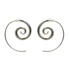 Medium Spiral Earrings Silver-jewellery-The Vault