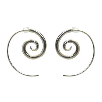Medium Spiral Earrings Silver