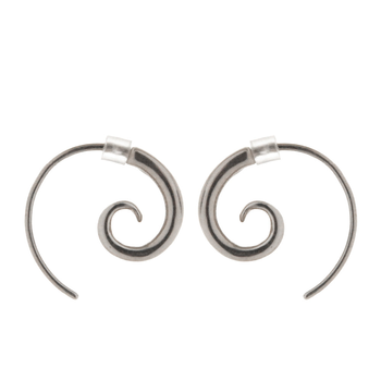 Small Spiral Earrings Silver