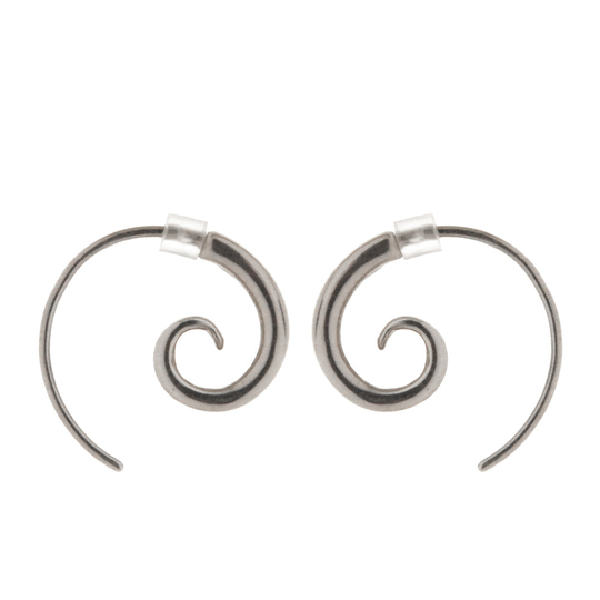 Small Spiral Earrings Silver