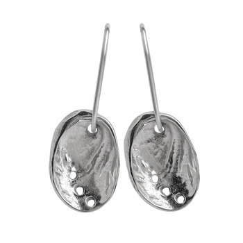 Small Baby Paua Earrings Silver