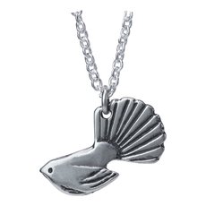 Small Fantail Pendant Silver-jewellery-The Vault