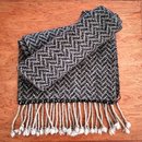 Possum Merino Scarf Black Zig Zag