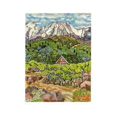 Red Tramping Hut Mt Ruapehu A4 Print-artists-and-brands-The Vault