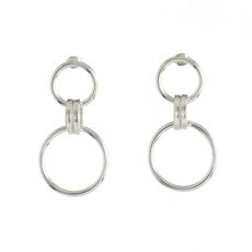 Link Stud Earrings Silver-jewellery-The Vault