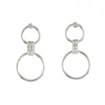 Link Stud Earrings Silver