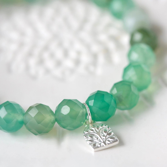 Aventurine Grounded Bracelet Silver