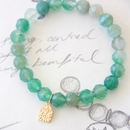 Aventurine Grounded Bracelet Gold Plate