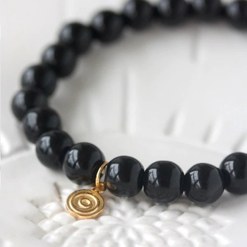Agate Gratitude Bracelet Gold Plate