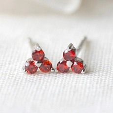 Birthstone Studs January Silver-jewellery-The Vault