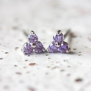 Birthstone Studs February Silver