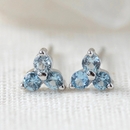 Birthstone Studs March Silver