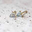 Birthstone Studs March Gold Plate