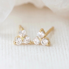 Birthstone Studs April Gold Plate-jewellery-The Vault